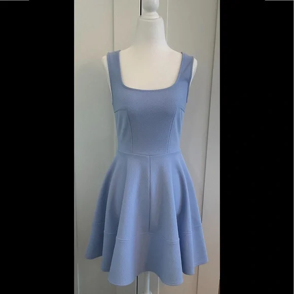 slim fit dress slacks Sapphire Bloom Sky Blue Mini Dress main image 1
